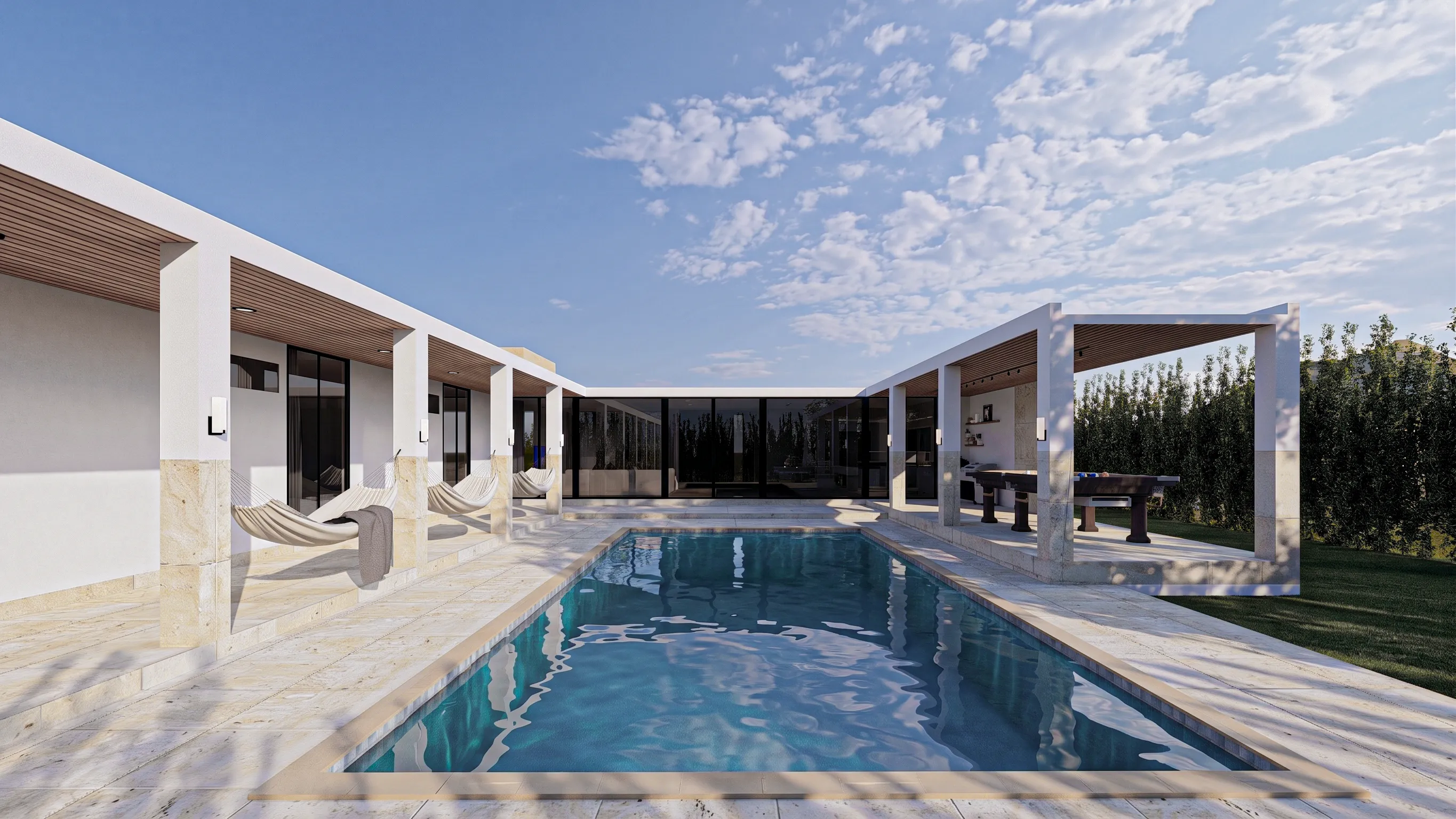 Render exterior de casa campestre en Villavicencio, Meta