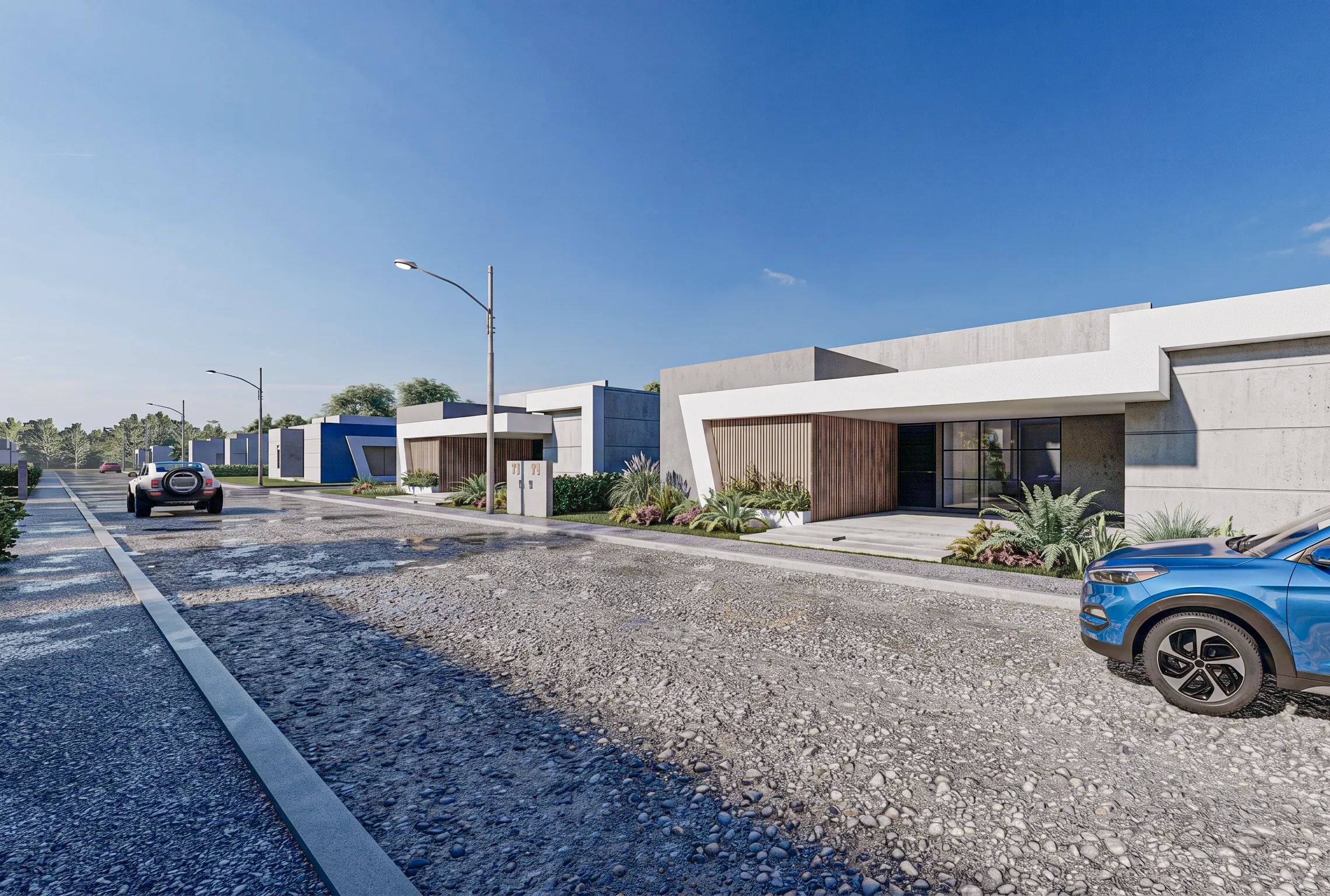Render de conjunto residencial Morichal